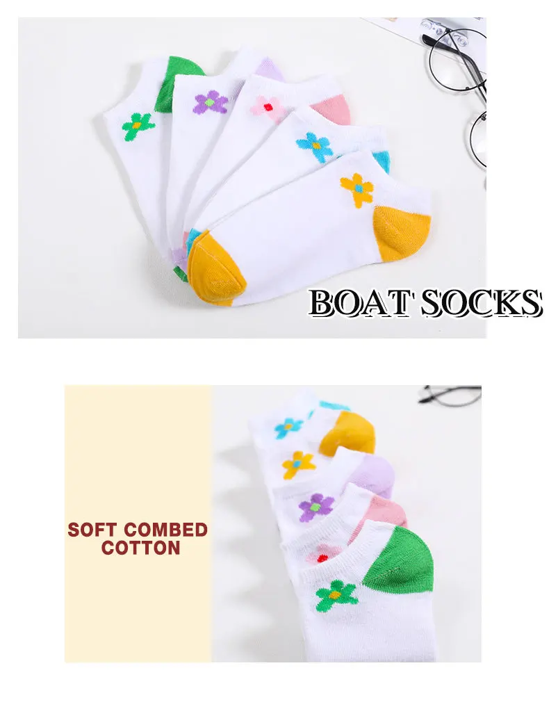 LJIQQ/5 пар носков для девочек; сезон весна-лето; kawayi; милые забавные короткие носки высокого качества