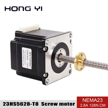 

100PCS 57 motor t8 screw lead 2/4/8mm 4-lead Nema 23 Stepper Motor 23HS5628S-T8 2.8A with Trapezoidal Lead Srew for 3D printer