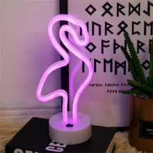 Neon Sign Usb Night Light Led Flamingo Unicorn Rainbow Moon Lamp For Room Home Decoration Kids Gift Party Decor Usb Neon Light