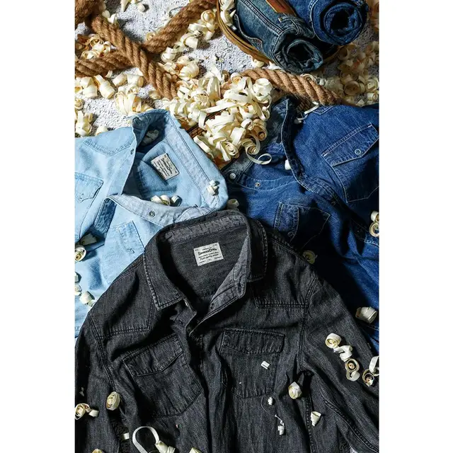 Casual Denim Shirts with snap button in three variants