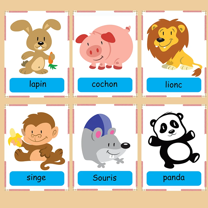 Animal Chien Chat Lapin Tigre Montessori Word Pocket Game Aliexpress