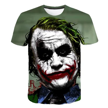 

2020 Summer Newest Clown 3D Printed T Shirt Men Joker Face Casual Male tshirt Clown Short Sleeve Funny T Shirts Tops tee