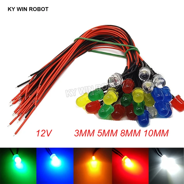 100 Stück 5mm LED Sortiment Lampe Rot Grün Gelb Blau Weiß Leuchtdioden Diod