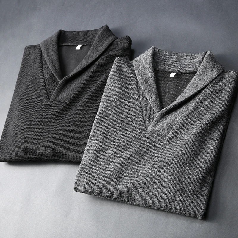 JSBD бренд свитер с v-образным вырезом Осень и зима стиль пуловер свитер мужской утолщенный теплый базовый рубашка с длинными рукавами