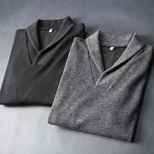 JSBD бренд свитер с v-образным вырезом Осень и зима стиль пуловер свитер мужской утолщенный теплый базовый рубашка с длинными рукавами