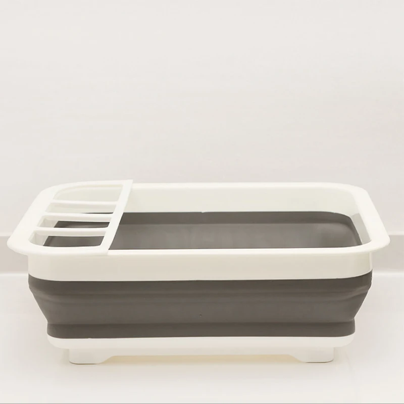 Camping Car Foldable Tableware Rack Portable Dish Rack TPR Bowl Sink Design