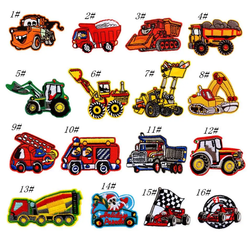 

Car Tractor Engineering Vehicles Truck Excavator Sew On/Iron On Embroidered DIY Applique Patch for Clothing Jeans Jackets Shoes