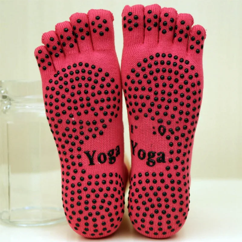 RH1 Yoga Носки для девушек, для занятий спортом, пилатеса хлопковые носки yoga балет танец пять пальцев Силиконовые Круглые нескользящие носки для малышей - Цвет: RH1