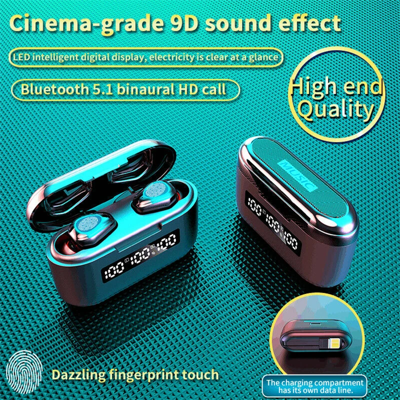 G40 WM01 Wireless Headphones TWS Bluetooth 5 0 Earphones Stereo Sports Waterproof Headsets with LED Digital Display headsets