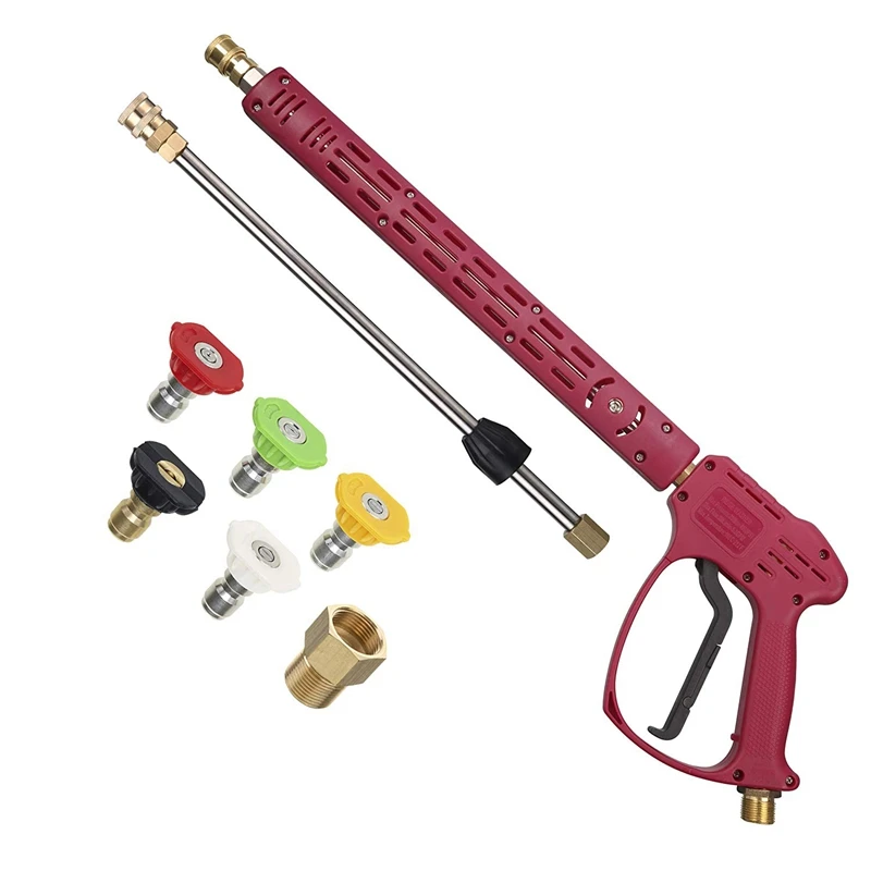 

Pressure Washer with Extension Wand for Hot and Cold Water, Power Washer with M22 Fitting, 5 Nozzle Tips, 40 Inch, 4000 PSI