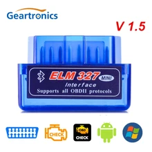 Супер Мини OBD2 V1.5 elm327 Bluetooth V 1,5 OBD 2 Elm 327 Автомобильный диагностический инструмент сканер Elm-327 OBDII адаптер автоматический диагностический инструмент