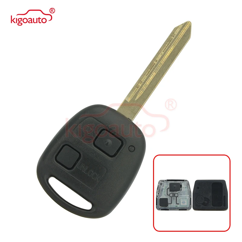 Kigoauto Denso(Not Valeo) Remote Key 2 Button 304mhz 4C Chip For Toyota Yaris With TOY47 Uncut Blade