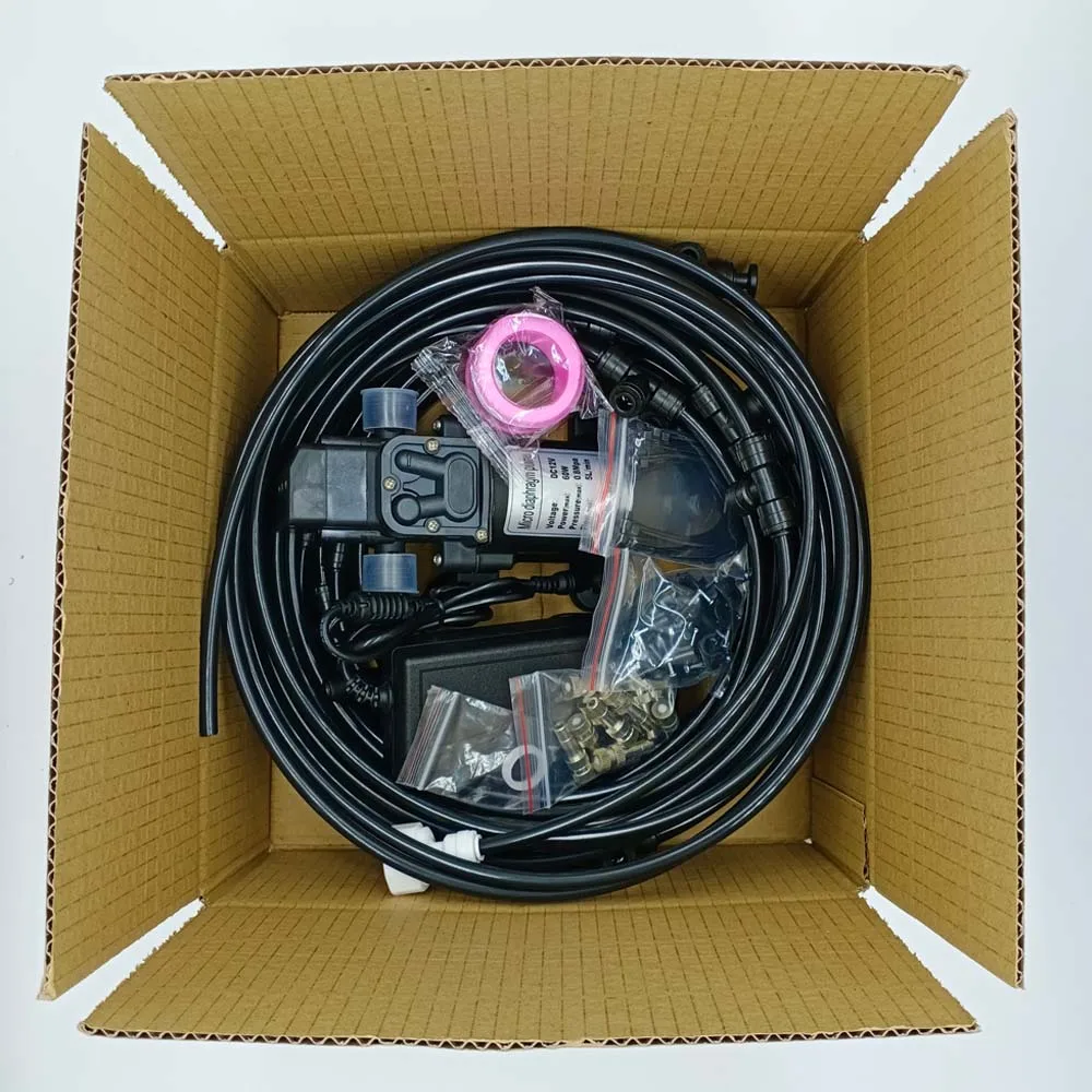 Garden Water Mist Spray Electric Diaphragm Pump Kit Greenhouse  irrigation Outdoor Misting Cooling System 6-18M 6