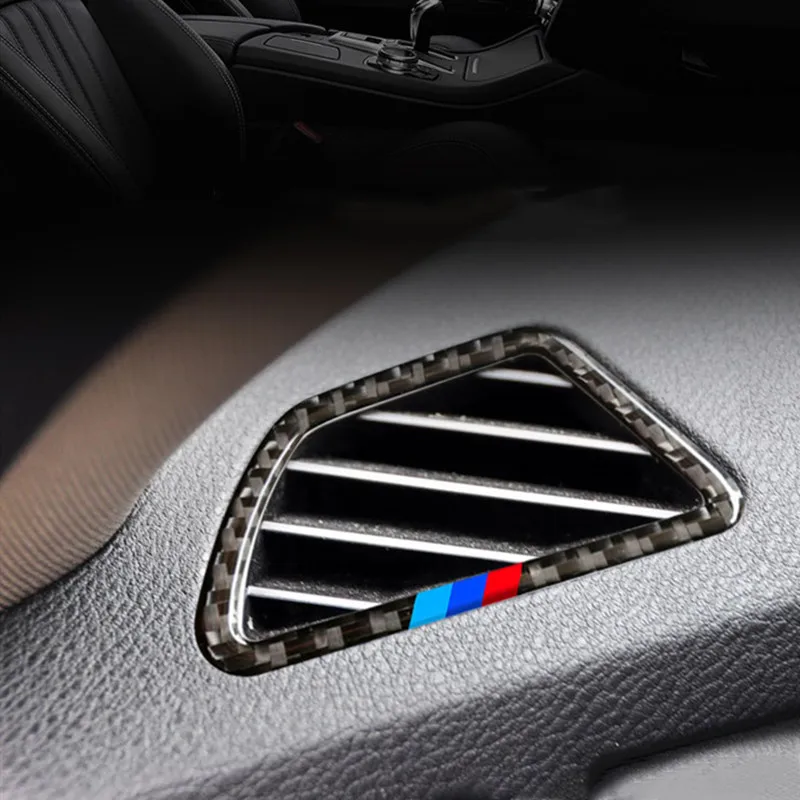 

2PCS/Set Carbon Fiber Car Dashboard Air Conditioning Outlet Frame Stickers for BMW E70 E71 X5 X6 2008-2013 Auto Accessories