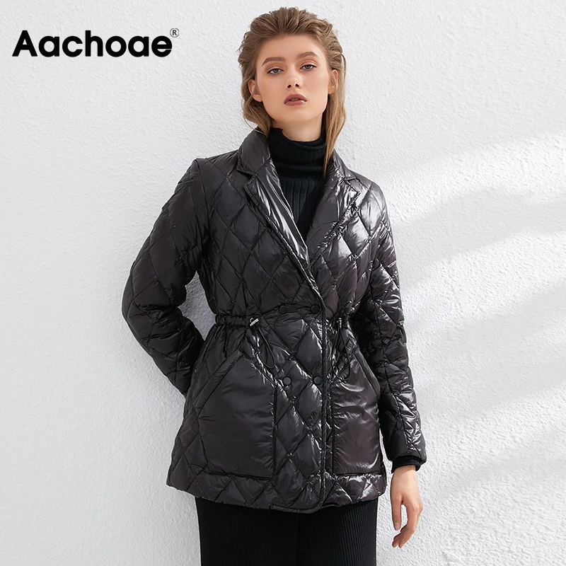 Aachoae Elegant White Duck Down Women Solid Double