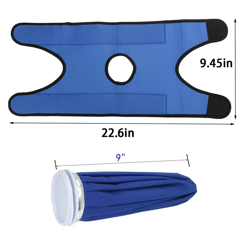 Мешки льда с ремнями, горячий холодный терапия многоразовый пакет для льда пакет и обернуть для головы, плеча, спины, колена.(9 дюймов, синий
