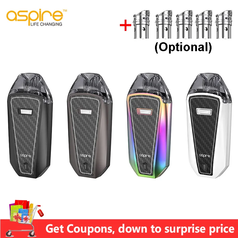 Оригинальный Aspire AVP Pro комплект 4 0 мл Pod с 0.65ohm сетки катушки 1.15ohm 1200 мА/ч Батарея