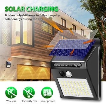

64LED Wall Lamp Split Solar Human Body Induction Light Outdoor High-brightness Human Body Induction Design Waterproof Lamp