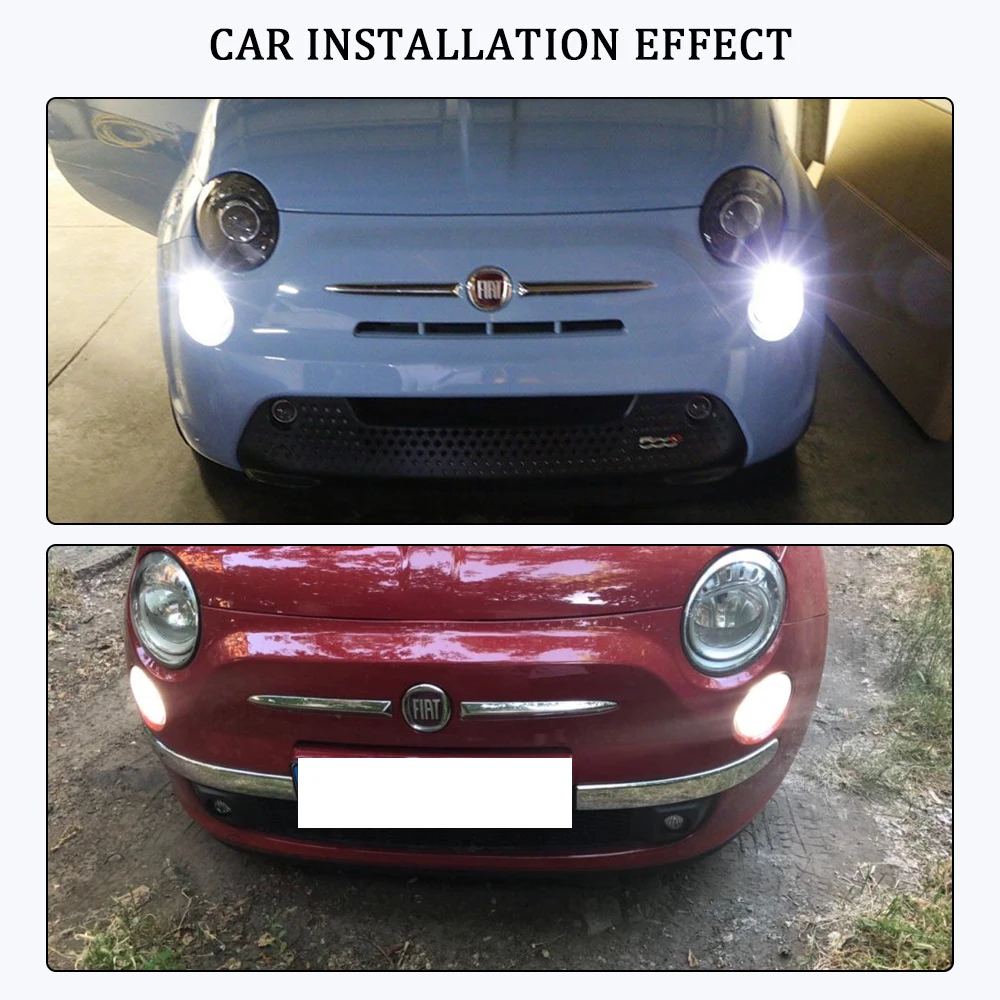 KAMMURI(2) No Error White T20 W21/5 W 7443 светодиодный лампы для Fiat 500 2009- светодиодный DRL огни Дневные ходовые огни 1200LM