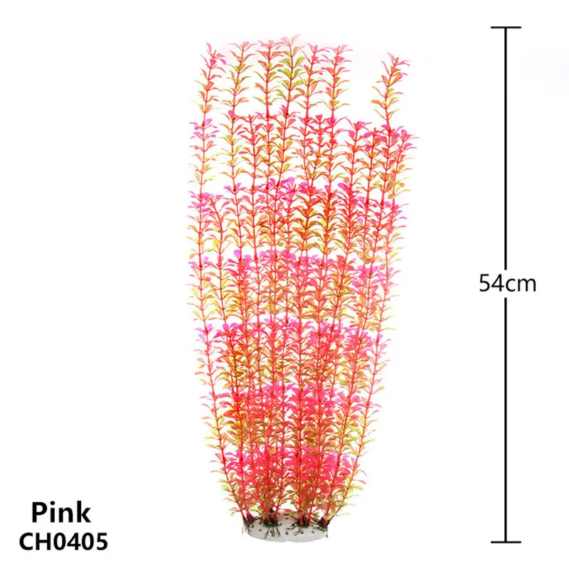 Pink CH04 Пластиковая водная трава, керамическая основа, искусственные растения, аквариумные рыбки, аквариумные рыбки, ландшафтный Декор - Цвет: Pink CH04