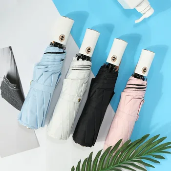 

Automatic Pure Color Paraguas folding Umbrella Rain Women Men Sun Rain Auto Paraguas Compact Windproof Style Clear umbrella