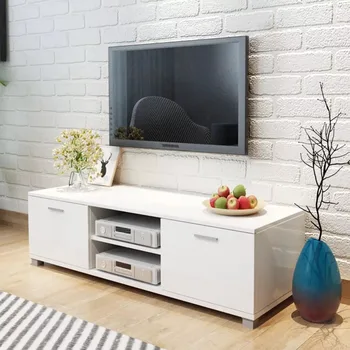 

vidaXL TV Cabinet High-Gloss White 140 X 40.3 X 34.7cm Living Room TV Stands