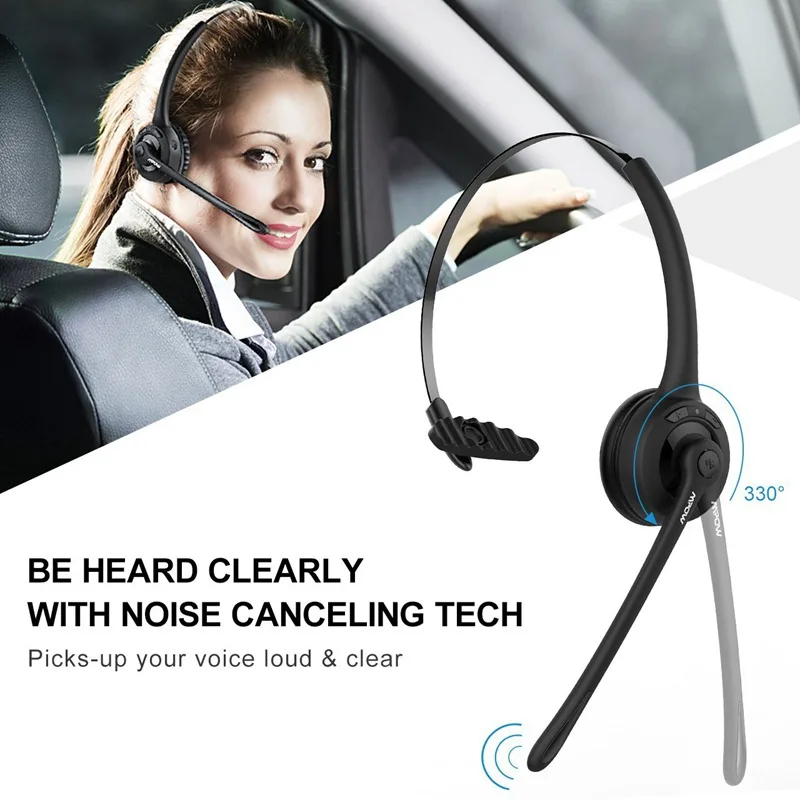 MPOW профессиональная bluetooth гарнитура беспроводные наушники без рук Черная