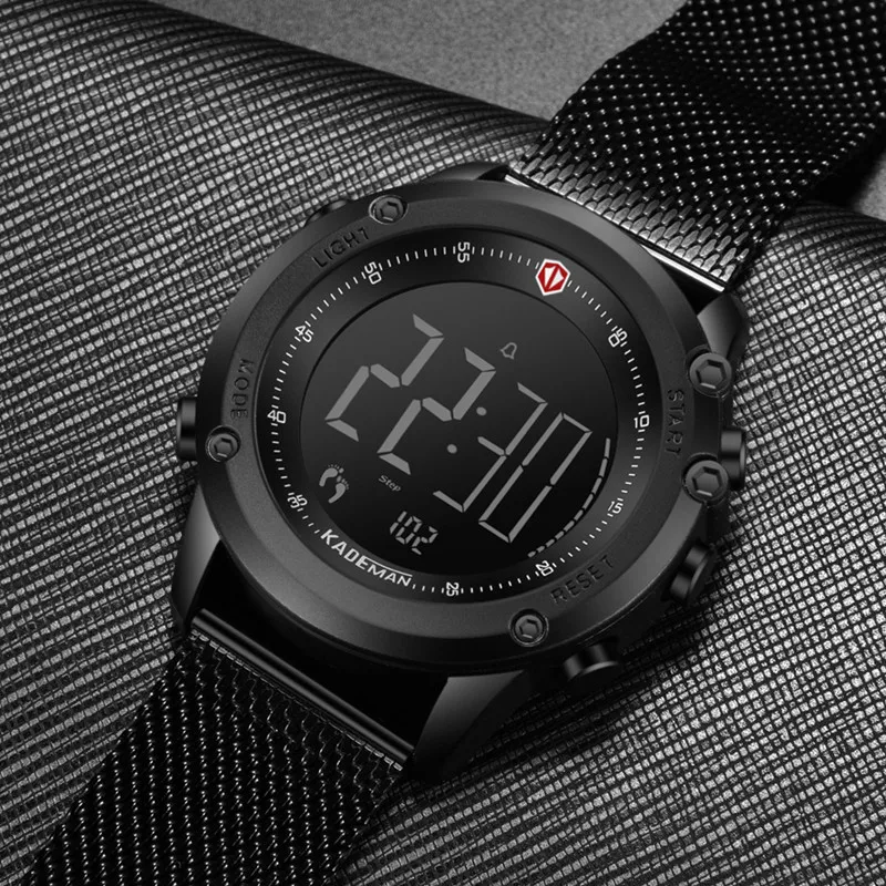 Skup KADEMAN mężczyźni oglądać cyfrowy wojskowy sport liczba kroków zegar TOP marka luksusowe skórzane wodoodporne mody mężczyzna zegarki na rękę relogio