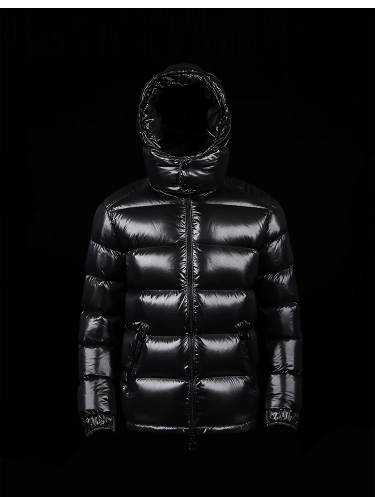 black puffer Winter Men Down Jacket Thick Warm Windproof Parka Jacket Fashion Men's Hooded Male Puffer Jacket Plus Size Casual Mens Clothing black puffer jacket