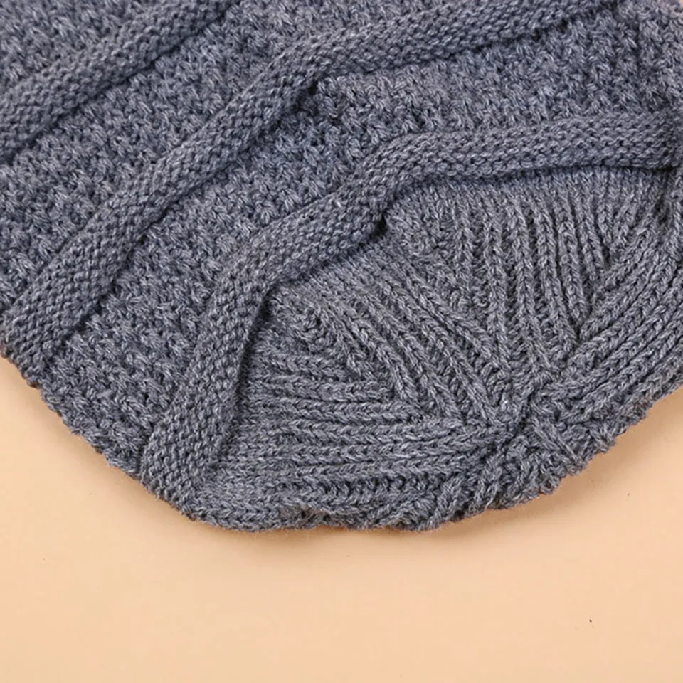 Women Striped Colorful Knitted Beanies Female Ladies Baggy Ski Winter Warm Ear Hats Man Bonnet Caps Unisex Autumn Beanie Hat Cap