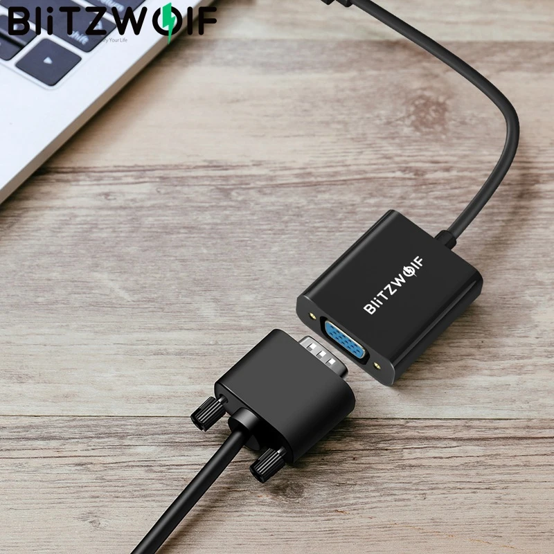 BlitzWolf BW-TH1 тип-c к VGA Женский адаптер конвертер 1080 P @ 60 Гц видео кабель для ТВ