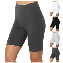 Short de ciclismo feminino com tecido liso, bermuda curta básica preta macia para exercícios ao ar livre