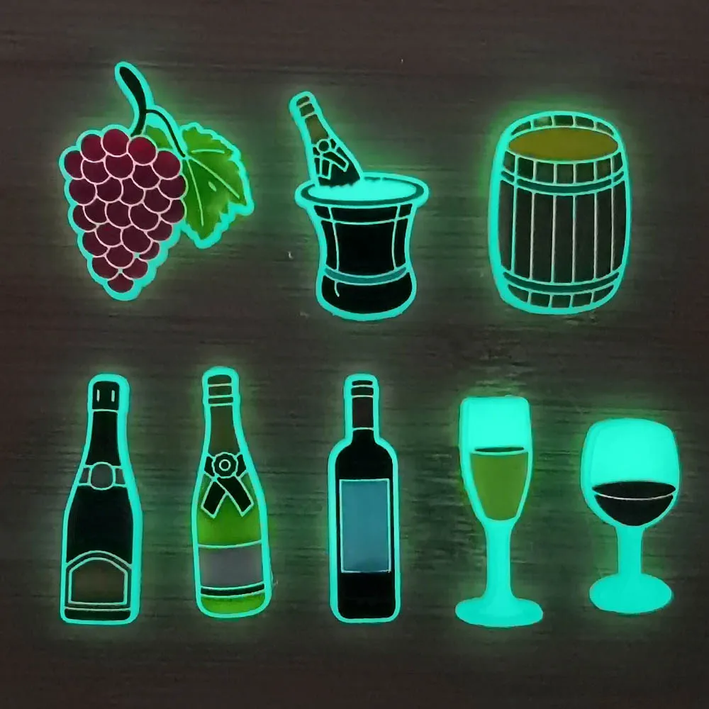 1 Pcs Fashion Charms Shoe Accessories Drink Wine Decoration Gift Glow in The Dark Clog Shoes Fruit  Noctilucent Charms