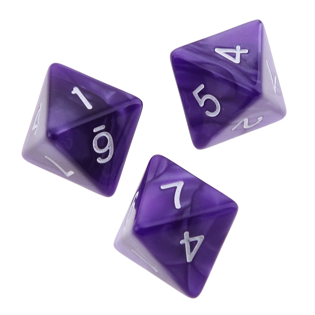 10pcs 8 Sided Dice D8 Polyhedral Dice for Party Table Games Gaming Dice Birthday Parties Board Game