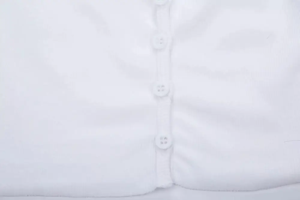 Bazaleas базовый белый вязаный кардиган с глубоким v-образным вырезом, центральные значки, тонкий свитер для женщин, винтажный Женский пуловер, Прямая