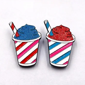 

Soft enamel metal ice cream glitter lapel pins