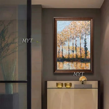 

A Row Of Small Trees With Withered Leaves Handpainted Wall Art Home Decor Picture Modern Oil Painting On Canvas Beautiful