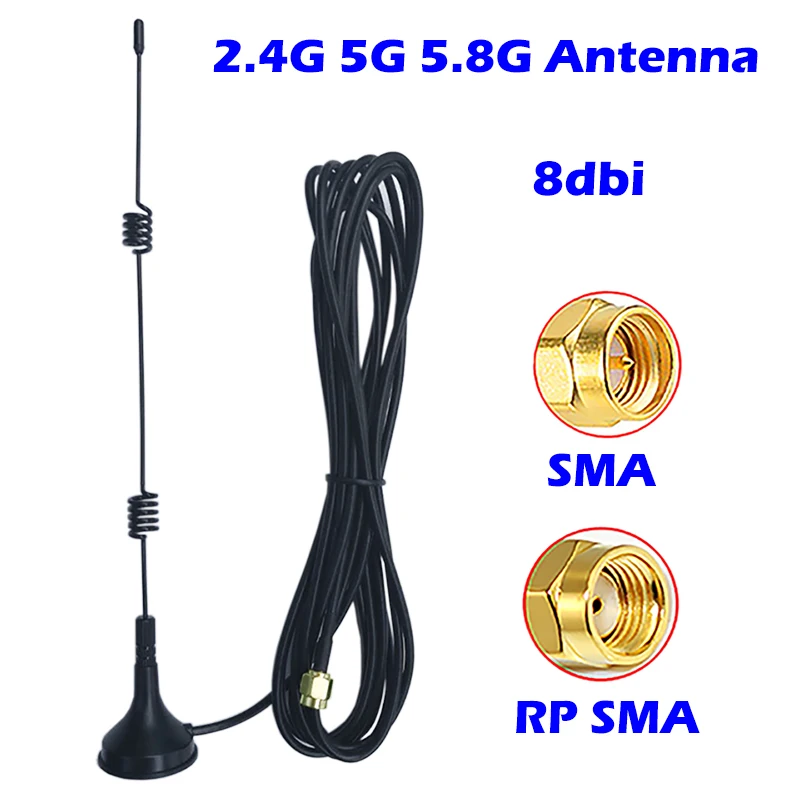8dBi Wi Fi антенна 2 4G 5G 5 8G Двухдиапазонная всенаправленная с магнитным основанием