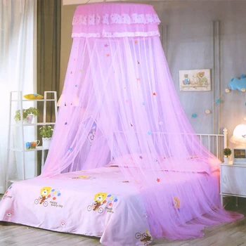 

Kids Baby Bedding Easy to Install Girls Room Decor Dome Bed Netting Canopy Dome hanging mosquito net Lace Bed Canopy