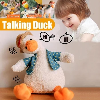 

Electric Repeating Duck Singing Recording Nod Learn To Talk Educational Toys Electric Plush Doll for Kid Adult QP2