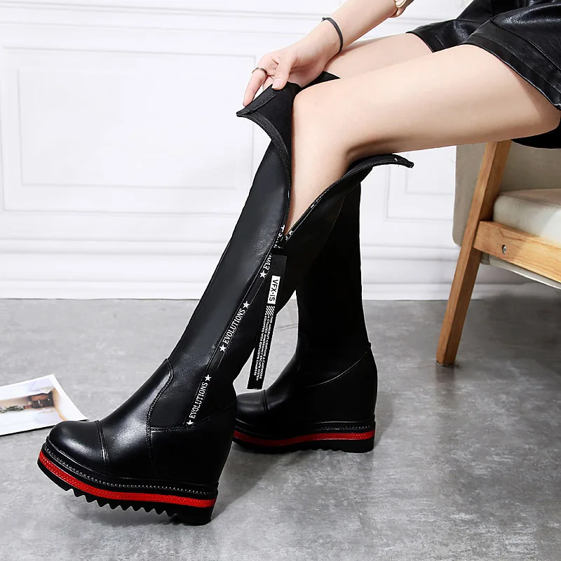 Side Zipper Knights Boot Women Height Increasing Platform Winter Shoes Woman Stretch Febric Wedges Knee High Snow Boots WB067 Side Zipper Knights Boot Women Height Increasing Platform Winter Shoes Woman Stretch Febric Wedges Knee High Snow Boots WB067