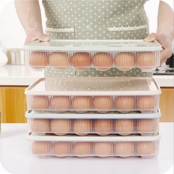 

Crisper Plastic Egg Container Case Refrigerator Fresh Storage Boxs Kitchen Tools Portable Wild Picnic Egg Organizer