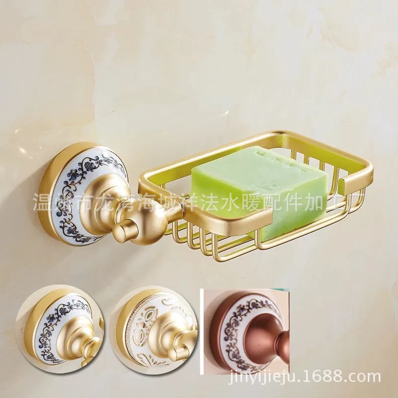 

Jin yi fragrant zao jia European Style Blue And White Porcelain Gold Rose Gold Soap Dish Soap Holder Soap Dish