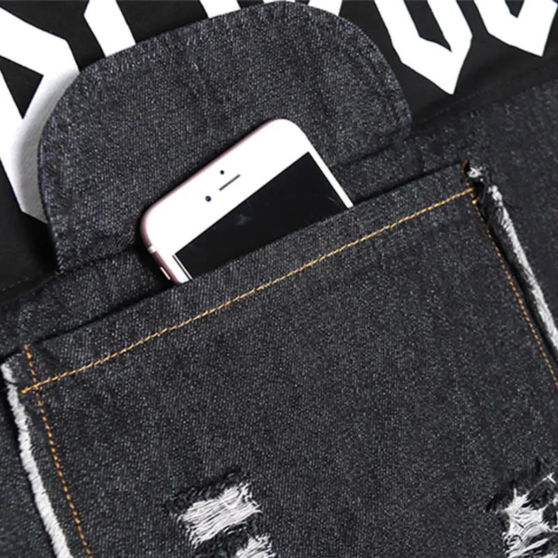 XITAO Tide Patchwork Burr Denim sweatshirt Letter Print Women Clothes Fashion Plus Size Hoodies Full Sleeve Top New WQR2103