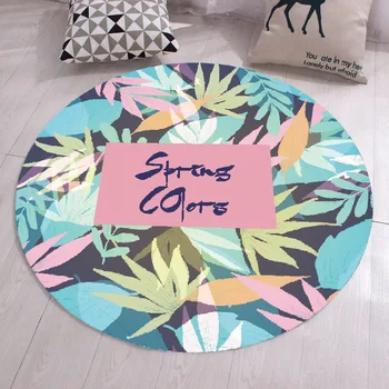 

Round Colorful Painted Floor Mat Animal Geometric Cartoon Pattern Bedroom Living Room Home Chari Seat Area Carpet