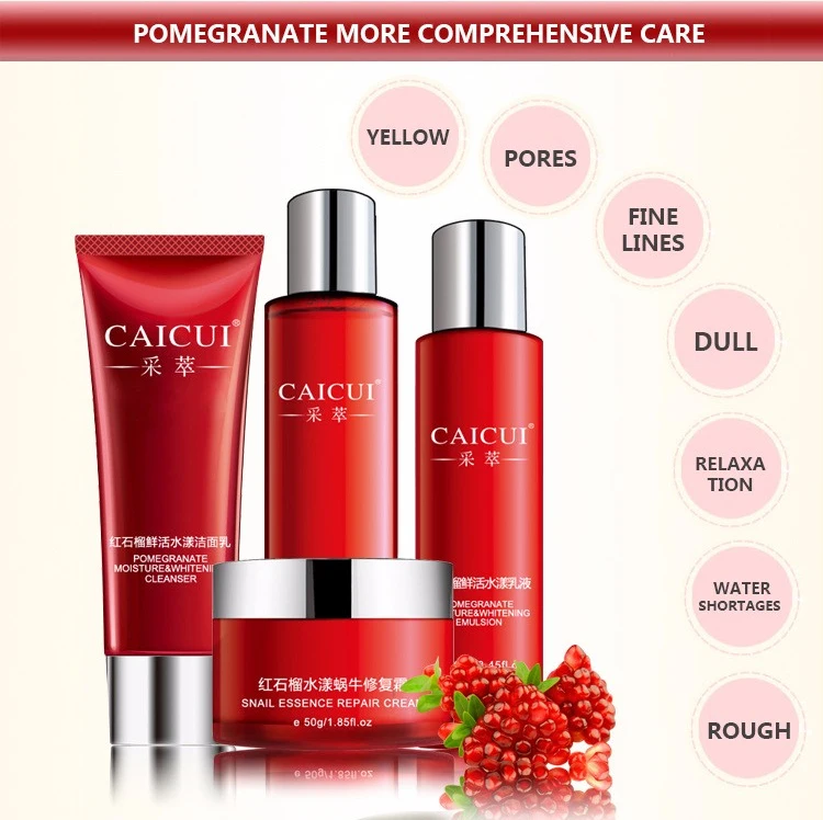 CAICUI 4 шт. Гиалуроновая кислота набор для ухода за лицом сыворотка+ Лосьон+ крем+ Очищающее Средство Отбеливающее увлажняющее Антивозрастное масло-контроль сужает поры