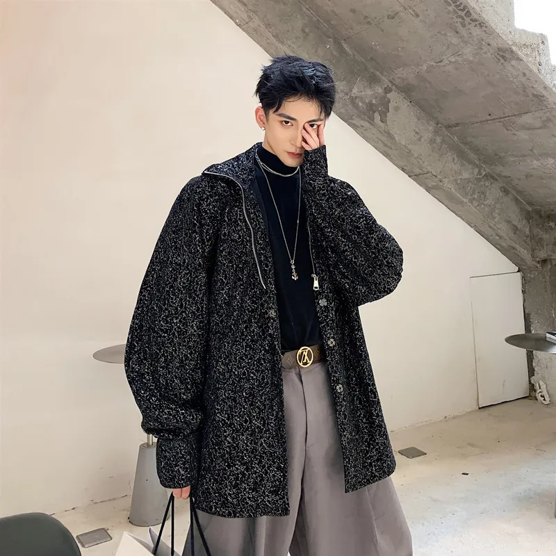 

Men Vintage Streetwear Hip Hop Loose Casual Cardigan Jacket Male Women Fashion Coat Outerwear Autumn Winter