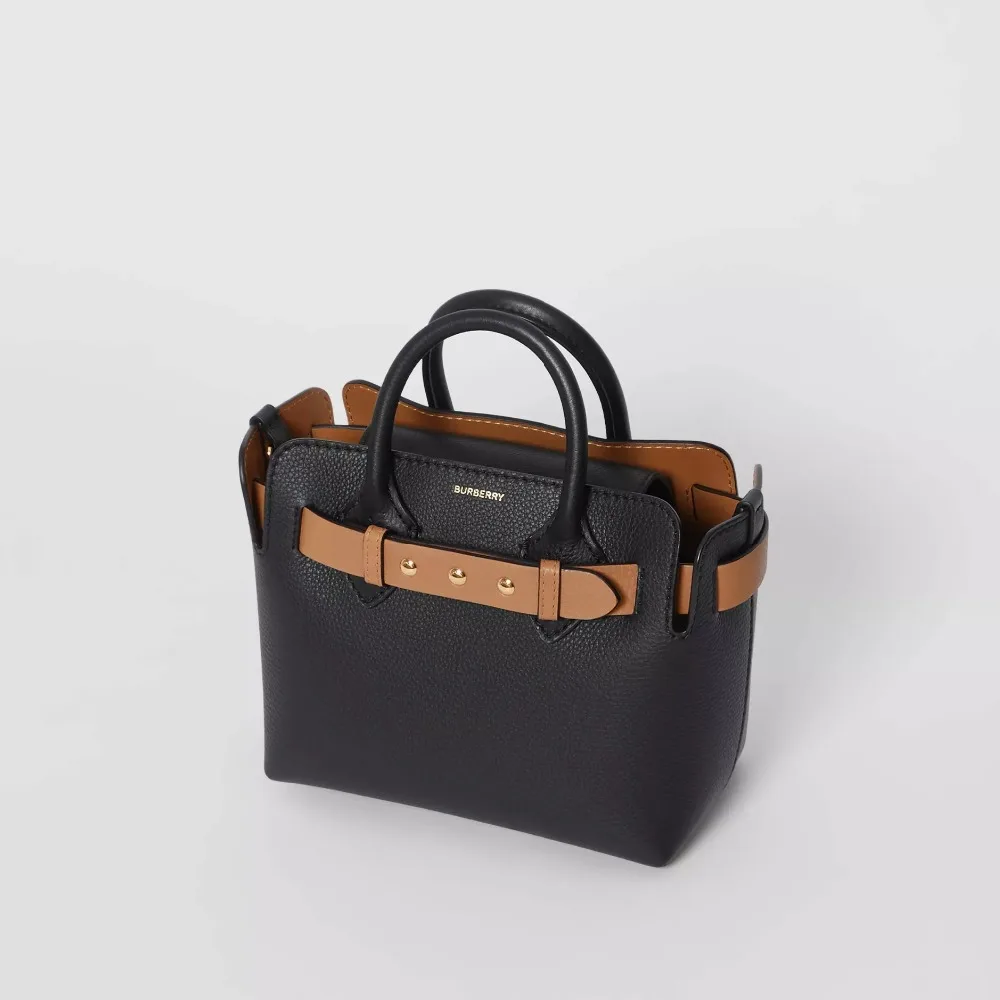 Модная Кожаная мини-сумка Burberry, тройной ремень с заклепками для женщин, кожаная сумка на плечо, сумка-тоут 80095661