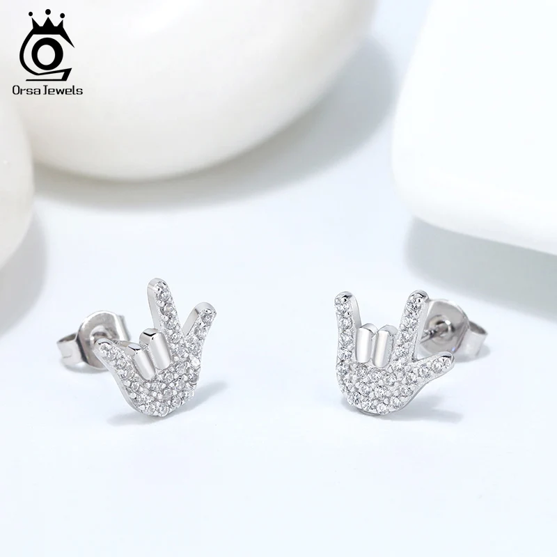 ORSA JEWELS, маленькие серьги, дизайн, AAAA, циркон, 925 пробы, серебро, маленькие серьги, ювелирные изделия, вечерние, подарок, OSE219