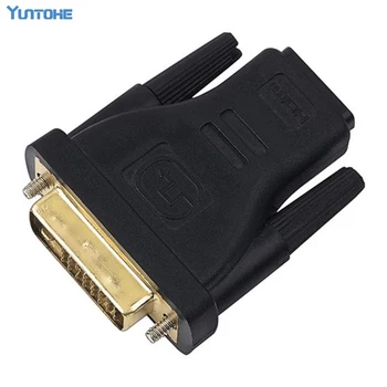 

Wholesale DVI To HDMI (DVI 24+1 Male to HDMI 19Pin) Female M-F Adapter Converter for HDTV 300pcs/lot